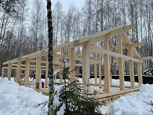 Собран силовой каркас дом Бекетово
